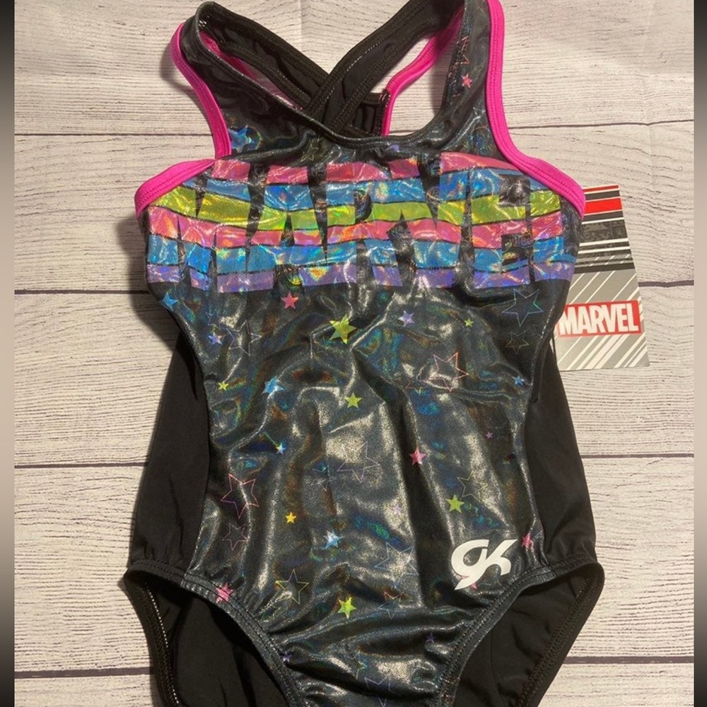 NWT Girls Marvel Swim Suit/Gymnastics Leotard~GK~Size CL (10-12)~Elite
